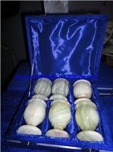 Light Green Onyx Wine Sherry Glasses