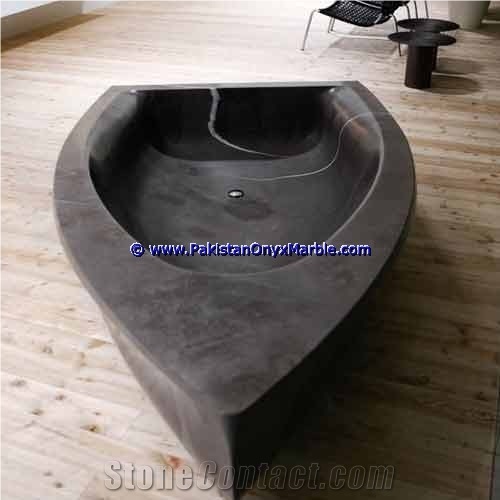 Marble Bathtub Natural Stone Jet Black