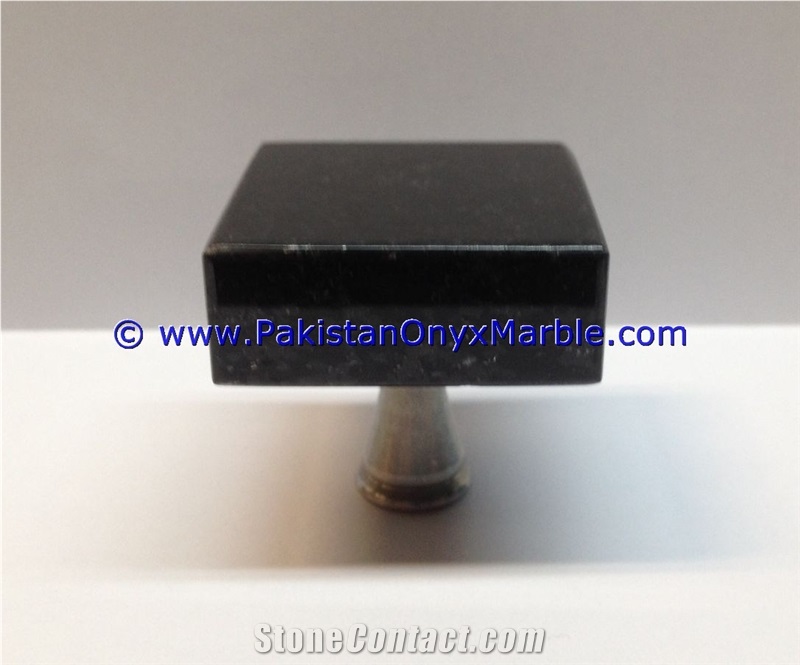 Marble Knobs Jet Black , Black and Gold,