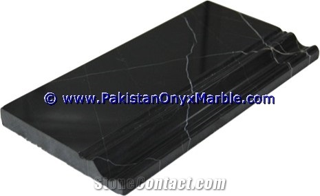 Marble Molding Baseboard Black and Gold Jet Black