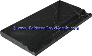 Marble Molding Baseboard Black and Gold Jet Black
