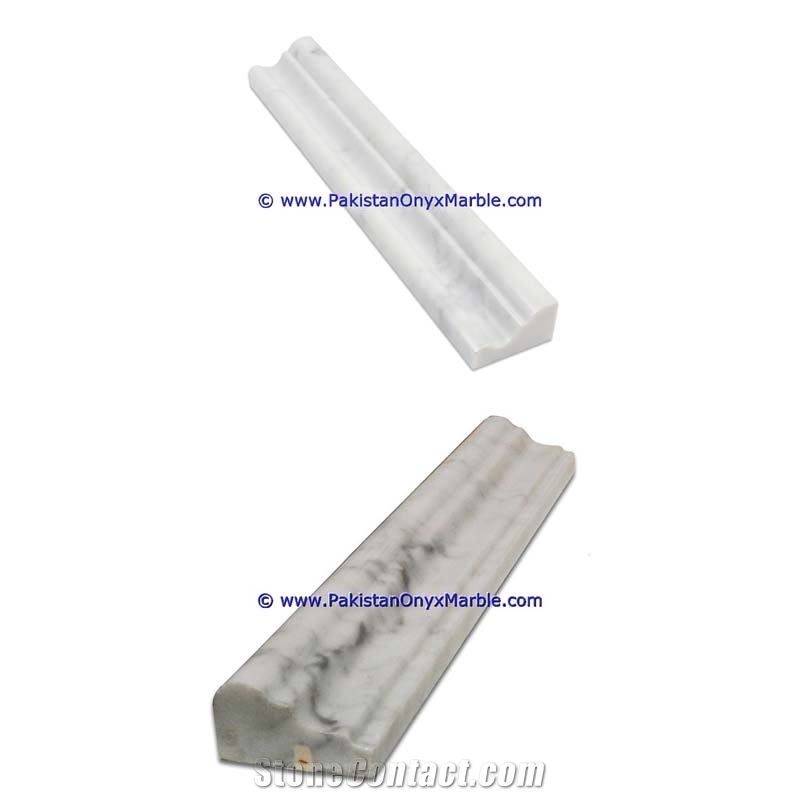 Marble Molding Chair Rail Polished Ziarat White