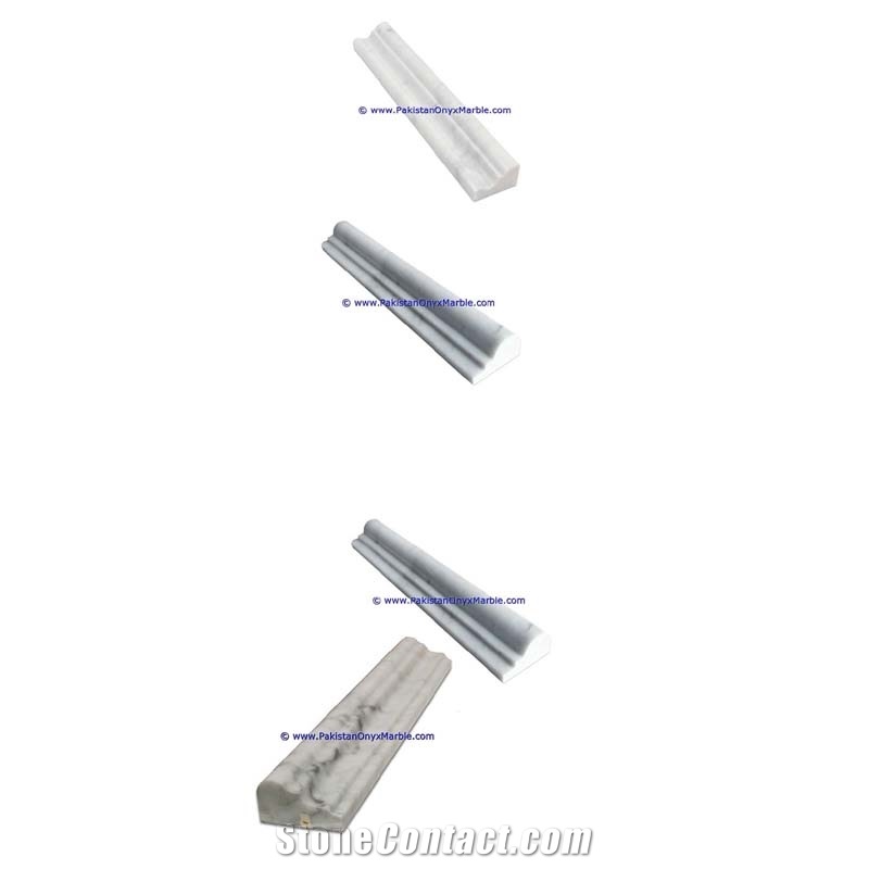 Marble Molding Chair Rail Polished Ziarat White