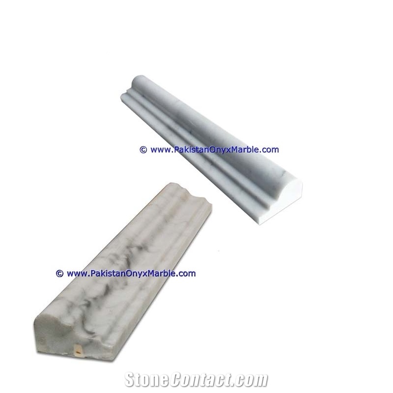 Marble Molding Chair Rail Polished Ziarat White