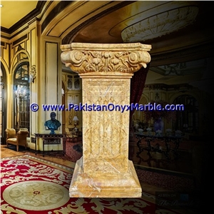 Marble Pedestals Stand Display Indus Gold