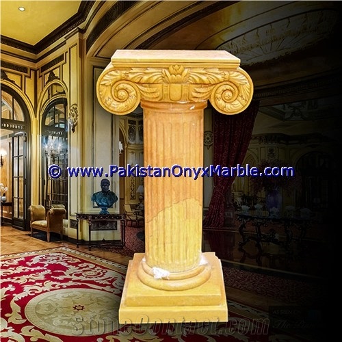 Marble Pedestals Stand Display Indus Gold