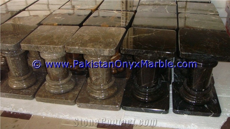 Marble Pedestals Stand Display Oceanic Gemstone