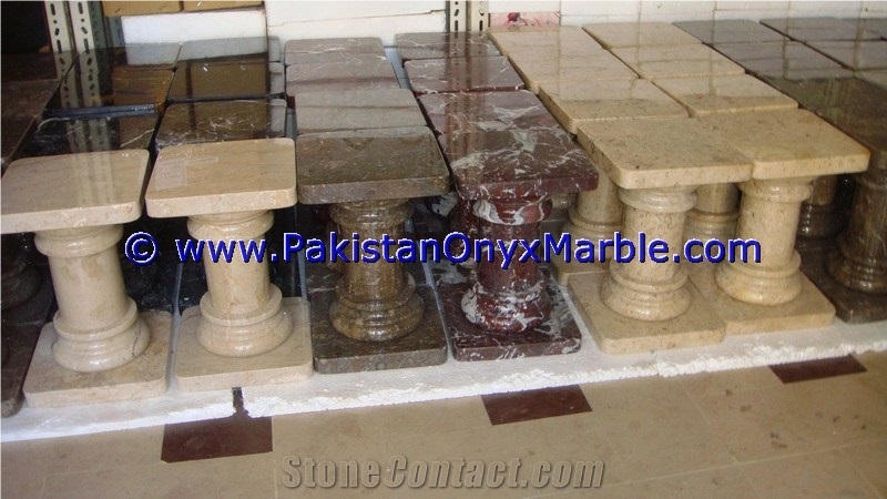 Marble Pedestals Stand Display Oceanic Gemstone