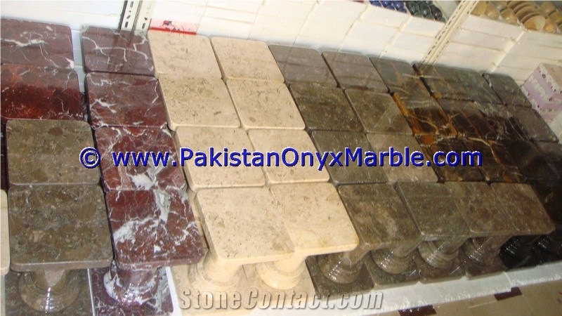 Marble Pedestals Stand Display Oceanic Gemstone