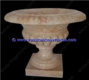 Marble Planters Outdoor Garden Beige Color Marble