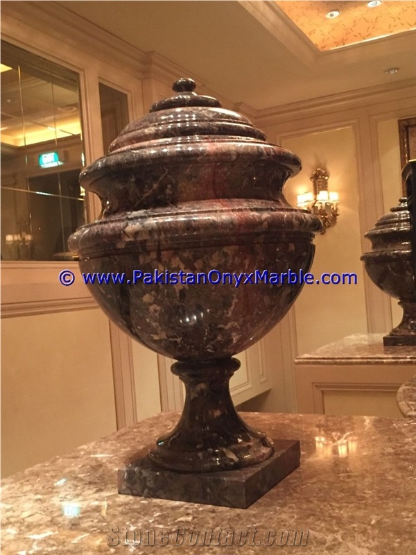 Marble Planters Outdoor Garden Black and Gold