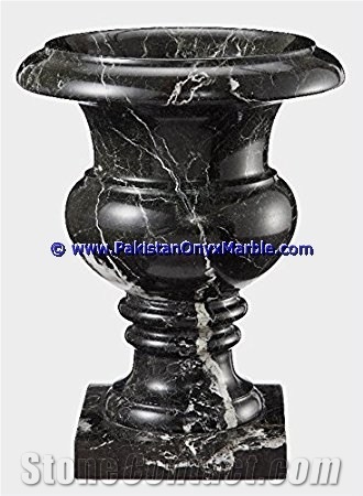 Marble Planters Outdoor Garden Black Zebra