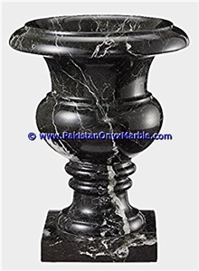 Marble Planters Outdoor Garden Black Zebra