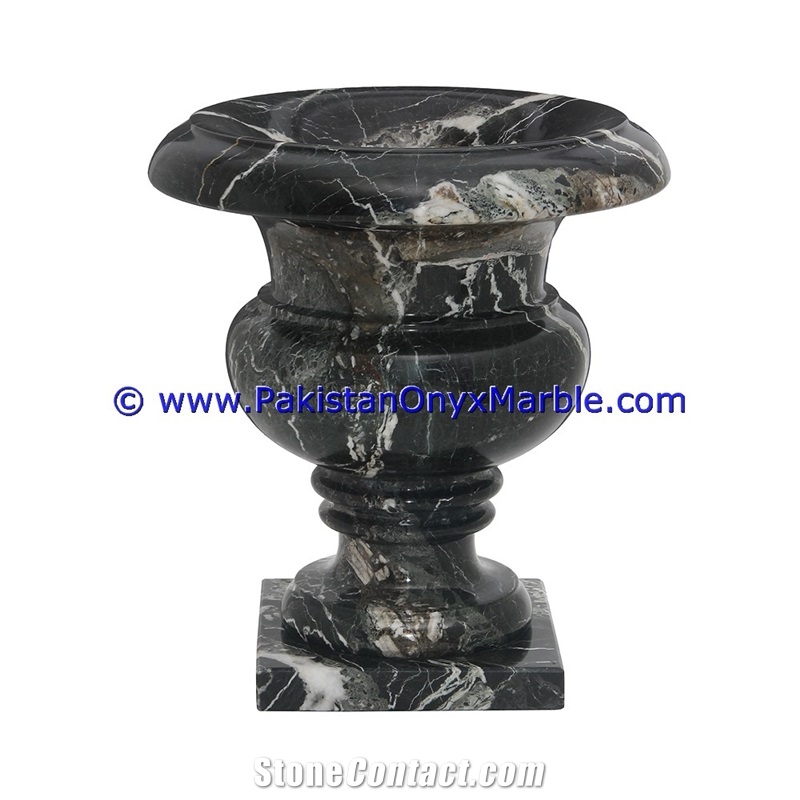 Marble Planters Outdoor Garden Black Zebra