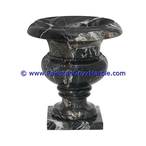 Marble Planters Outdoor Garden Black Zebra