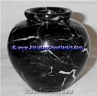 Marble Planters Outdoor Garden Black Zebra