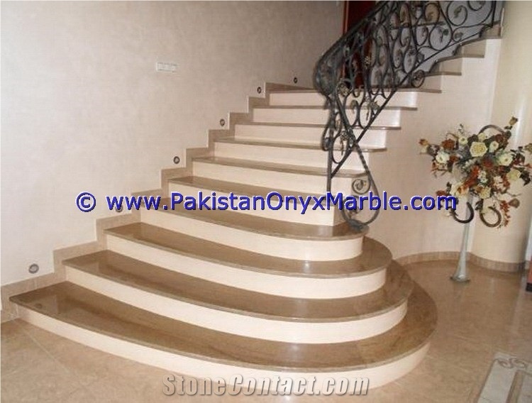 Marble Stairs Steps Risers Beige