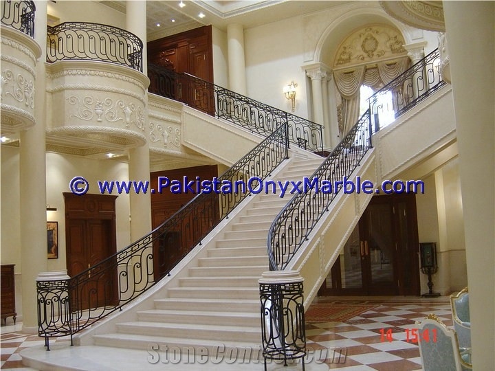 Marble Stairs Steps Risers Beige