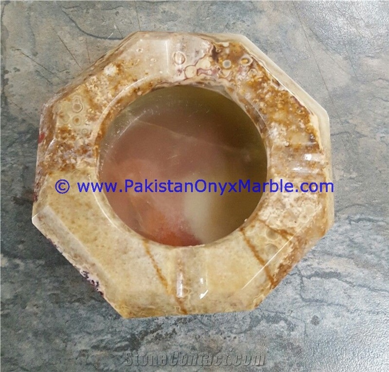 Multi Brown Onyx Handcarved Cigar Ashtrays
