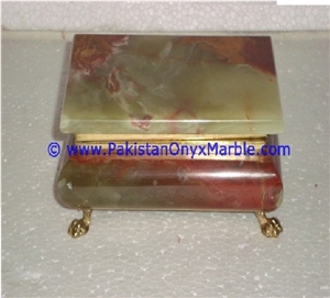 Multi Brown Onyx Rectangle Jewelry Box Trinket