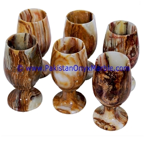 Multi Brown Onyx Shot Glasses Set