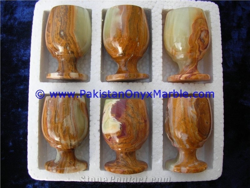 Multi Brown Onyx Shot Glasses Set