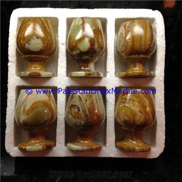 Multi Brown Onyx Shot Glasses Set
