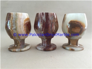 Multi Brown Onyx Shot Glasses Set