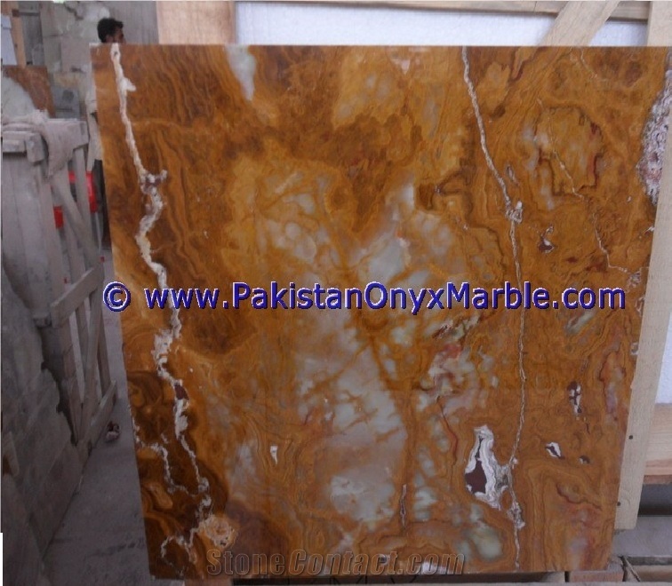 Multi Brown Onyx Slabs Tiles, Pakistan Brown