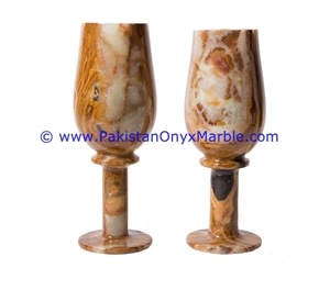 Multi Brown Onyx Wine Glasses