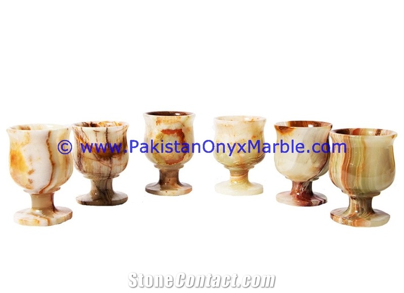 Multi Brown Onyx Wine Glasses