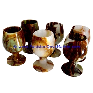 Multi Brown Onyx Wine Glasses