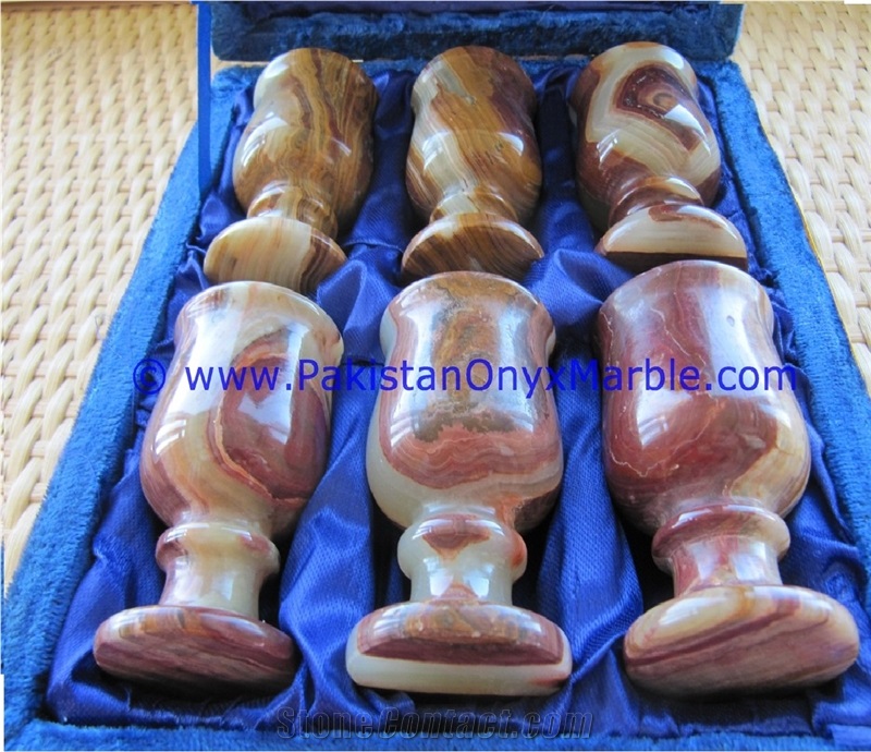 Multi Brown Onyx Wine Glasses