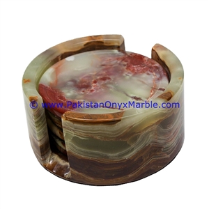 Multi Green Onyx Coaster Set Multi Green Onyx Coaster Set