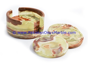 Multi Green Onyx Coaster Set