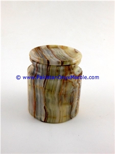 Multi Green Onyx Jars Trinket Container
