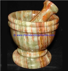 Multi Green Onyx Mortar & Pestles