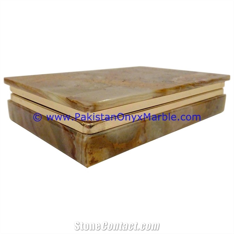 Multi Green Onyx Rectangle Jewelry Box Trinket