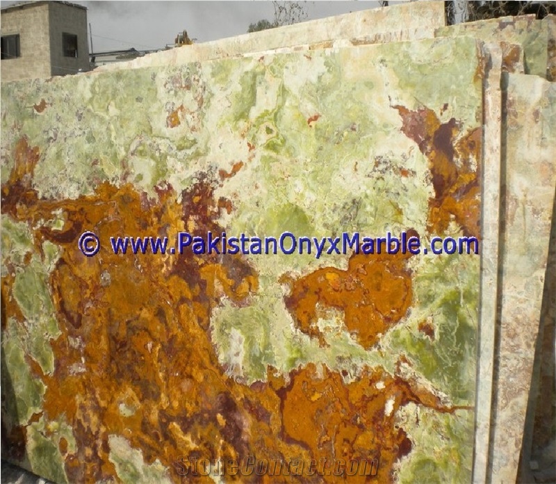 Multi Green Onyx Round Table Top