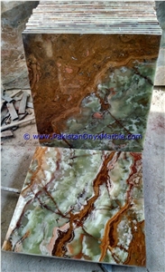 Multi Green Onyx Round Table Top