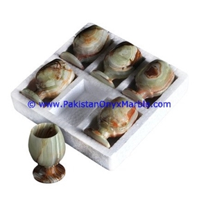 Multi Green Onyx Wine Sherry Glasses