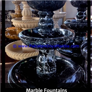Natural Black and Gold Marble Water Fountain