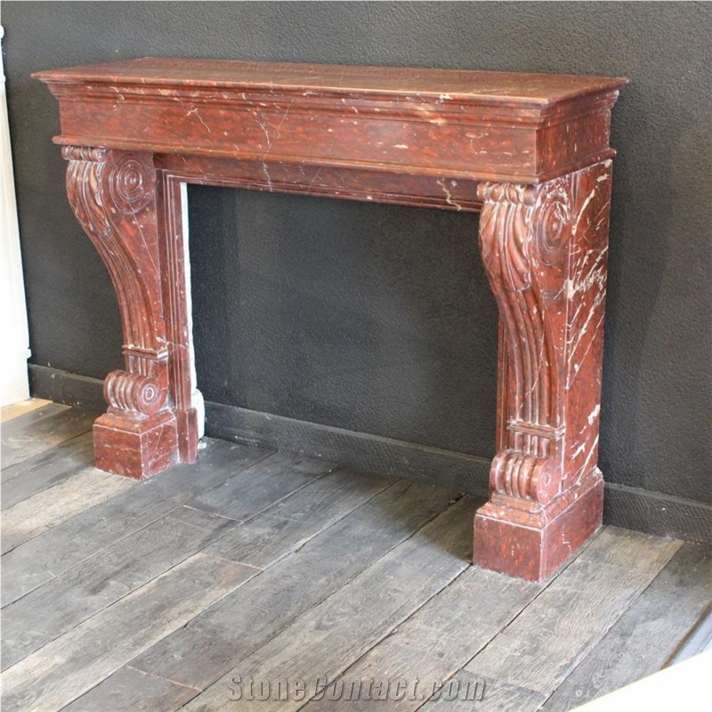 Natural Color Marble Fireplaces Red