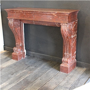 Natural Color Marble Fireplaces Red