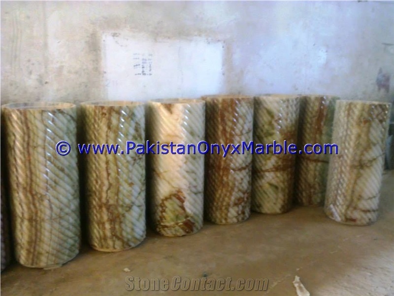 Natural Green Onyx Column Pillar