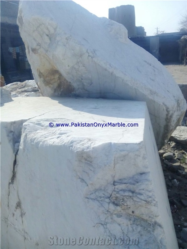 Natural Marble Blocks Ziarat White Carrara White