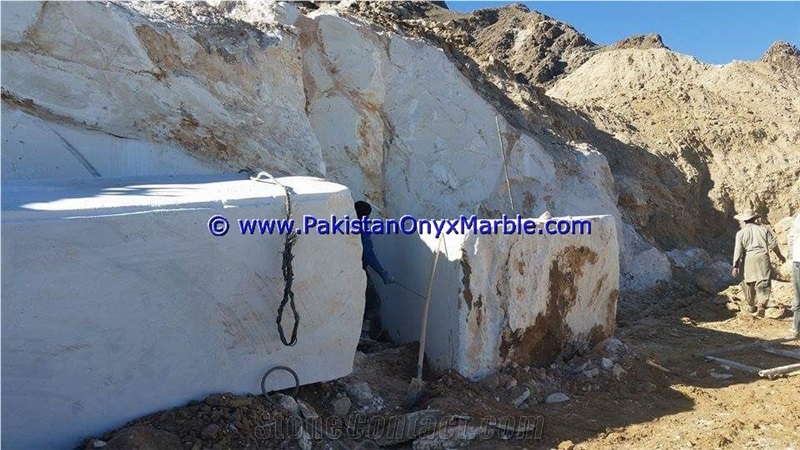 Natural Marble Blocks Ziarat White Carrara White