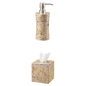 Natural Pakistan Fossil Marble Bathroom Accessories