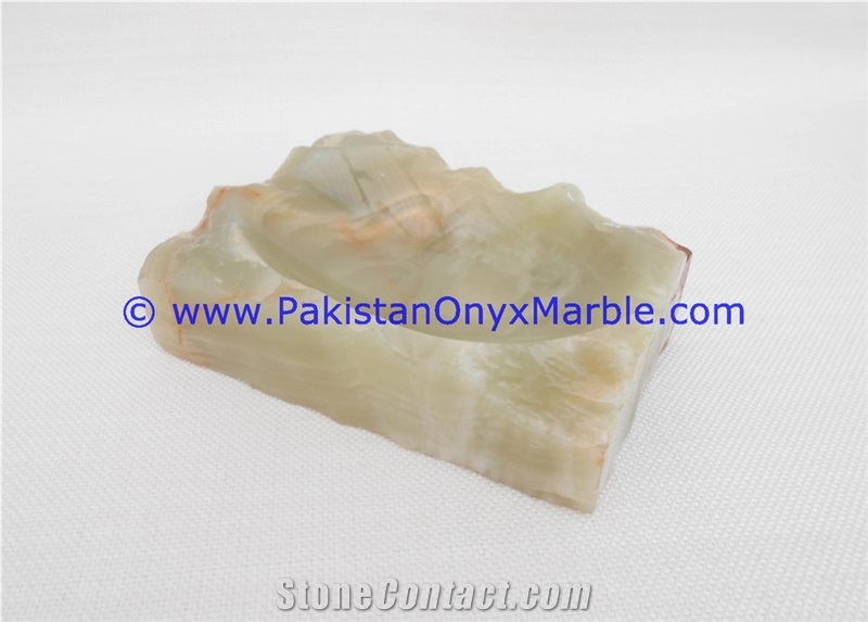 Natural Rough Rock Onyx Handcarved Cigar Ashtrays