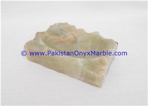 Natural Rough Rock Onyx Handcarved Cigar Ashtrays